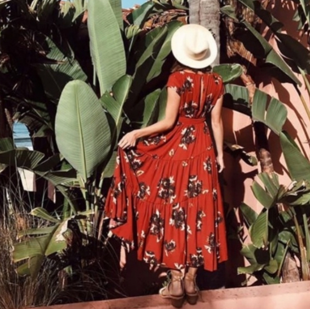 Free People All I Got Maxi Dress Tiered Floral